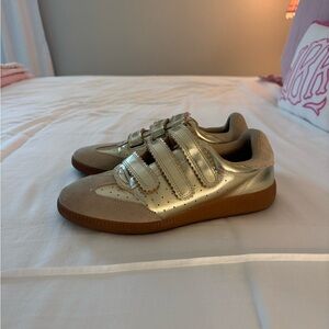 Gold steve madden sneakers